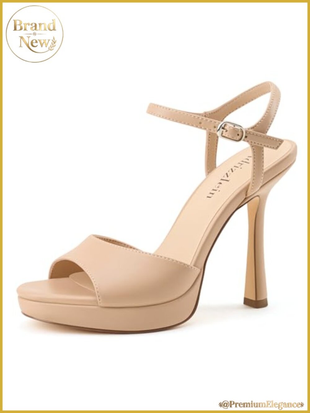 Platform Stiletto High Heels for Women Ankle Strap Faux Leather Wedding Party